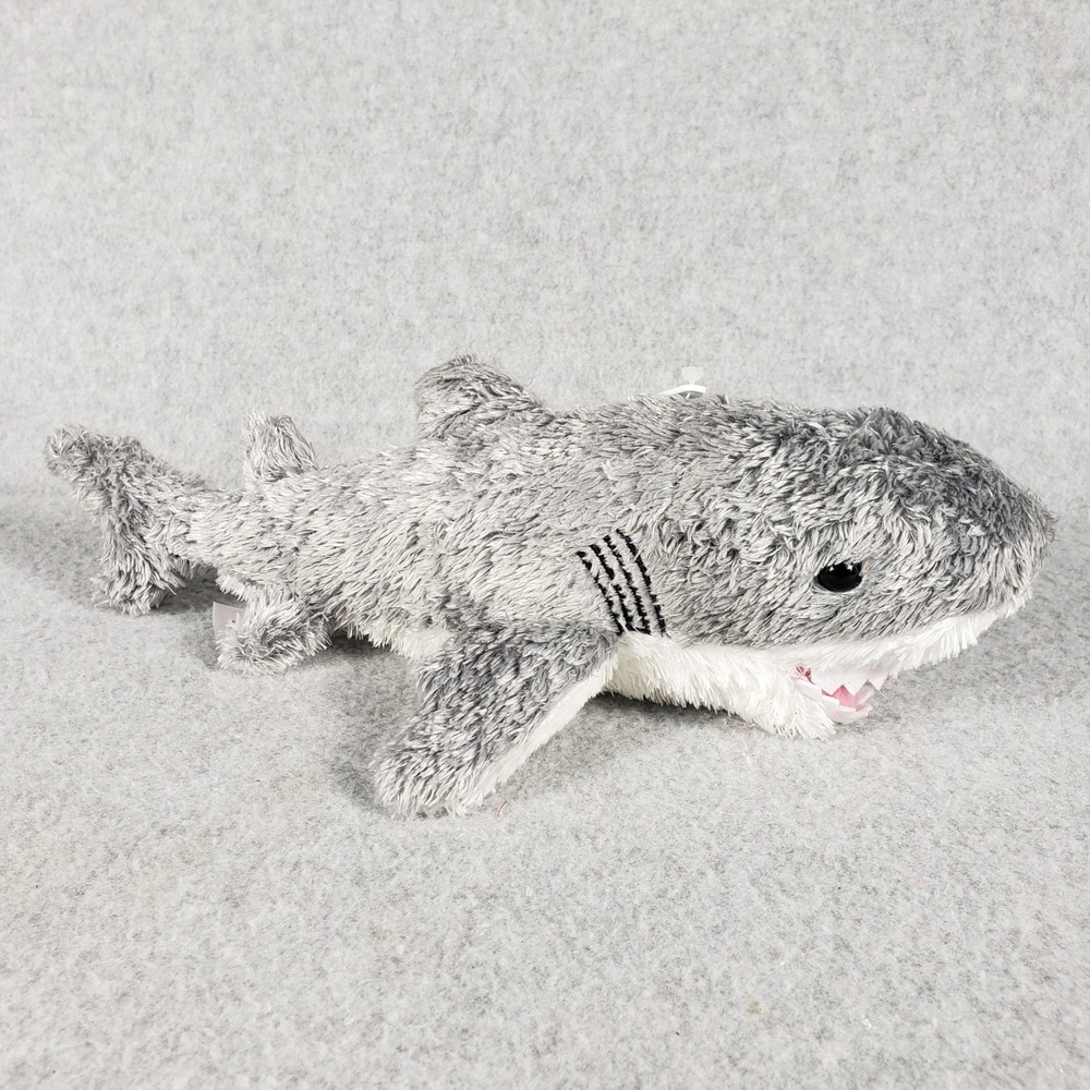 Aurora World‎ Samuel Shark Mini Flopsie Plush Stuffed Animal Gray White 11" NWT